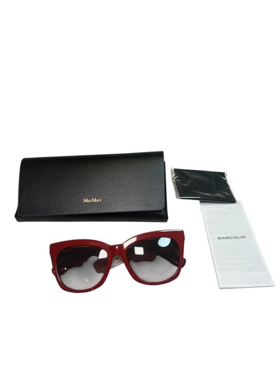 Max Mara MM0009 Red Butterfly Sunglasses 66mm NWT Case Set Max Mara MM0009 Red Butterfly Sunglasses 66mm NWT Case Set main image 4